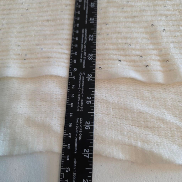 Women's Ann Taylor Factory Ivory Silver Sequin Cowl Neck Poncho - Picture 10 of 10